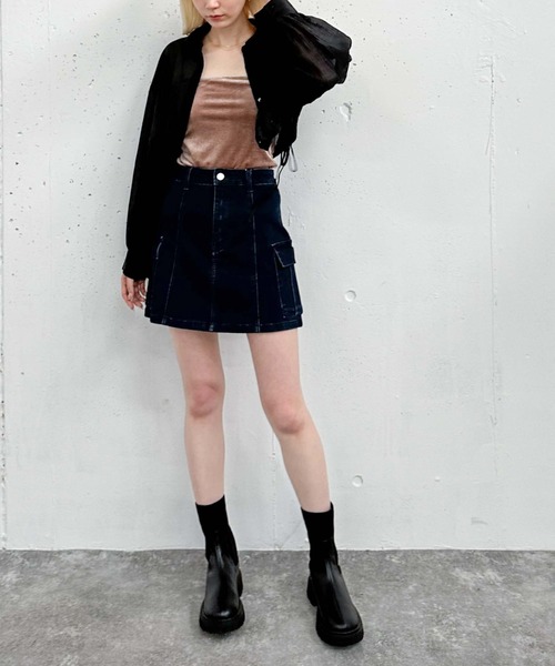 archives（アルシーヴ）の「ストレッチデニムカーゴミニスカート（デニムスカート・レディース・ブラック/ネイビー・SMALL/MEDIUM）」の20枚目の写真