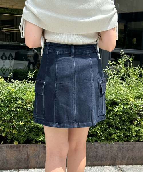 archives（アルシーヴ）の「ストレッチデニムカーゴミニスカート（デニムスカート・レディース・ブラック/ネイビー・SMALL/MEDIUM）」の5枚目の写真