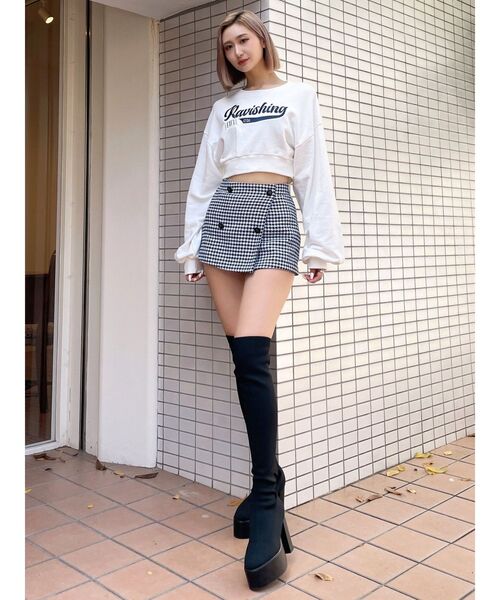 GYDA（ジェイダ）の「Original Gエンブレムボタンスカートライクショートパンツ（スカート・レディース・ブラック/その他1・FREE）」の9枚目の写真