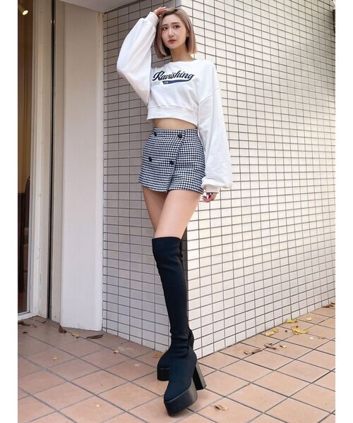 GYDA（ジェイダ）の「Original Gエンブレムボタンスカートライクショートパンツ（スカート・レディース・ブラック/その他1・FREE）」の10枚目の写真