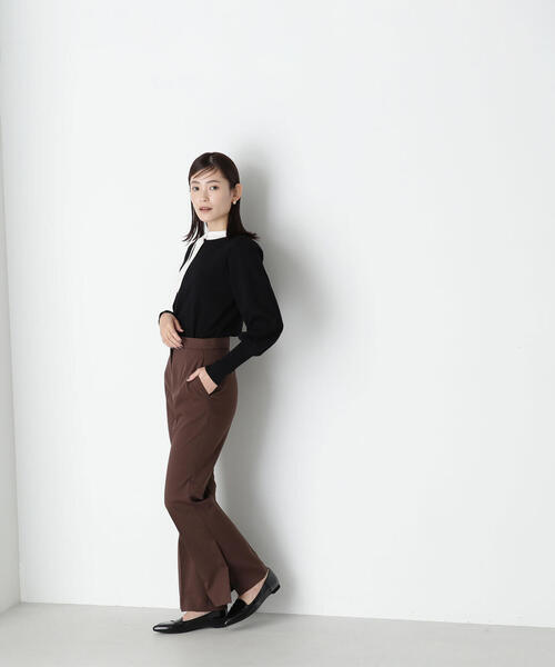 NATURAL BEAUTY BASIC(ナチュラルビューティーベーシック)の「◇バイカラーサイドボウタイニット(ニット/セーター・レディース・ベージュ系その他/ピンク系その他/ブラック系その他・FREE)」の5枚目の写真