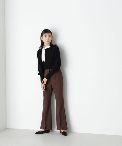 NATURAL BEAUTY BASIC(ナチュラルビューティーベーシック)の「◇バイカラーサイドボウタイニット(ニット/セーター・レディース・ベージュ系その他/ピンク系その他/ブラック系その他・FREE)」の7枚目の写真