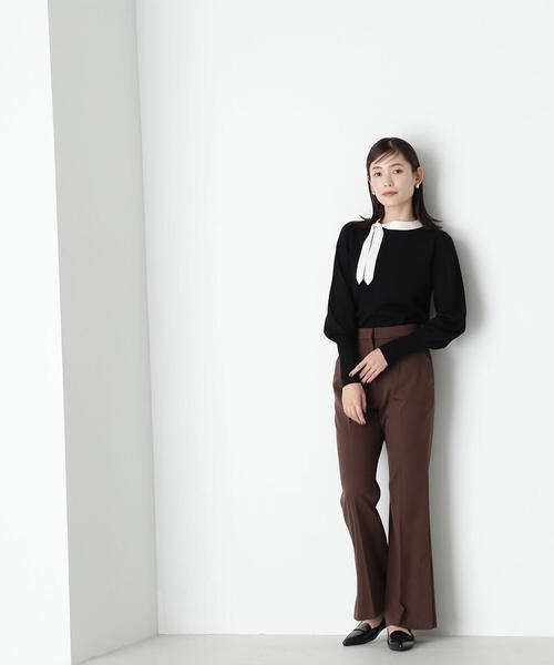 NATURAL BEAUTY BASIC(ナチュラルビューティーベーシック)の「◇バイカラーサイドボウタイニット(ニット/セーター・レディース・ベージュ系その他/ピンク系その他/ブラック系その他・FREE)」の9枚目の写真