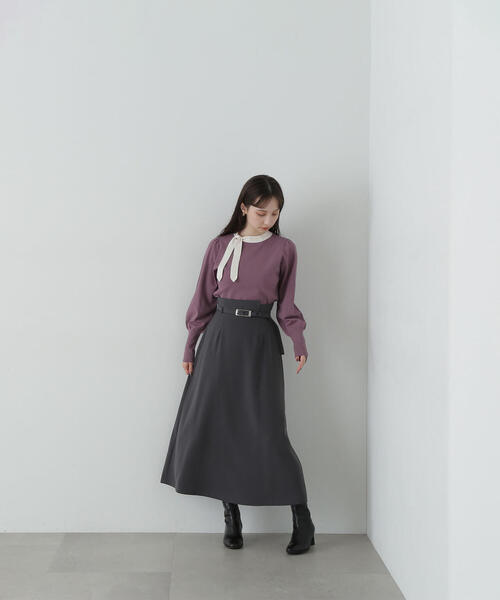NATURAL BEAUTY BASIC(ナチュラルビューティーベーシック)の「◇バイカラーサイドボウタイニット(ニット/セーター・レディース・ベージュ系その他/ピンク系その他/ブラック系その他・FREE)」の21枚目の写真
