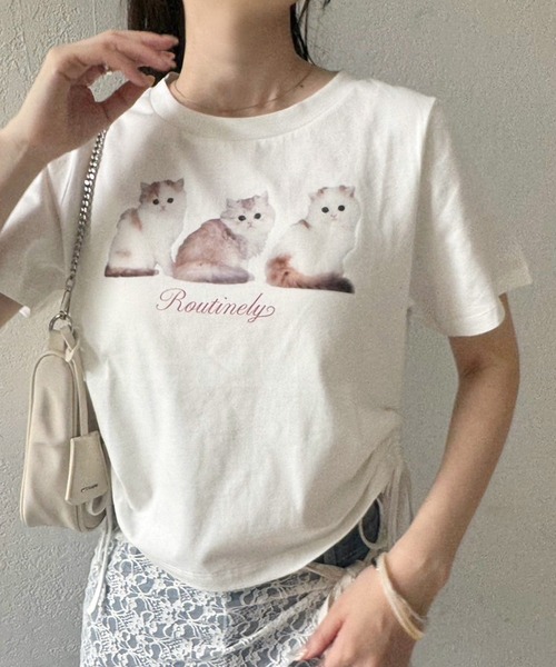 one after another NICE CLAUP(ワンアフターアナザーナイスクラップ)の「ドロストアソートTシャツ(Tシャツ/カットソー・レディース・グレー系/ホワイト系1/ホワイト系2/ブラウン系・FREE)」の2枚目の写真