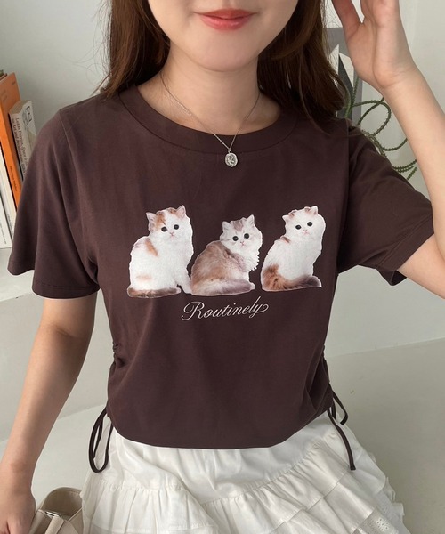 one after another NICE CLAUP(ワンアフターアナザーナイスクラップ)の「ドロストアソートTシャツ(Tシャツ/カットソー・レディース・グレー系/ホワイト系1/ホワイト系2/ブラウン系・FREE)」の4枚目の写真