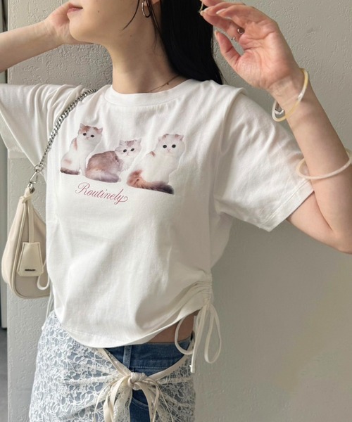 one after another NICE CLAUP(ワンアフターアナザーナイスクラップ)の「ドロストアソートTシャツ(Tシャツ/カットソー・レディース・グレー系/ホワイト系1/ホワイト系2/ブラウン系・FREE)」の21枚目の写真