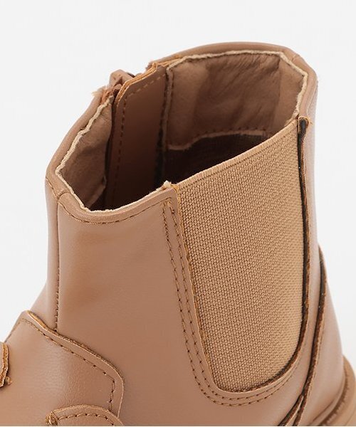 petit main（プティマイン）の「モチーフショートブーツ（ブーツ・キッズ・グレー/ライトベージュ・14cm/15cm/16cm/17cm）」の4枚目の写真