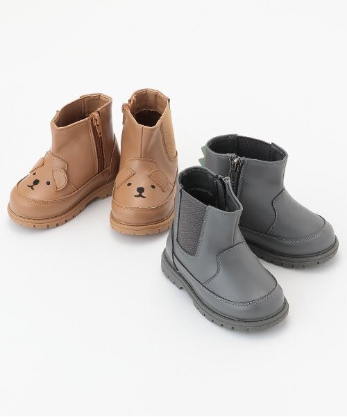 petit main（プティマイン）の「モチーフショートブーツ（ブーツ・キッズ・グレー/ライトベージュ・14cm/15cm/16cm/17cm）」の11枚目の写真