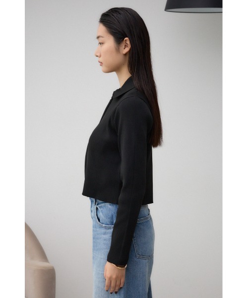 AZUL by moussy（アズールバイマウジー）の「ダブルジップリブニットカーディガン（カーディガン/ボレロ・レディース・レッド/アイボリー/ブラック/ダークグリーン・FREE）」の19枚目の写真