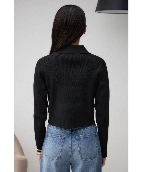 AZUL by moussy（アズールバイマウジー）の「ダブルジップリブニットカーディガン（カーディガン/ボレロ・レディース・レッド/アイボリー/ブラック/ダークグリーン・FREE）」の20枚目の写真