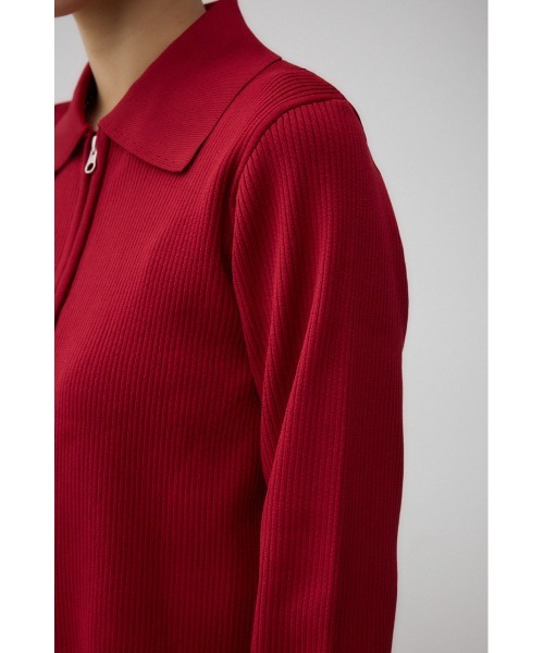 AZUL by moussy（アズールバイマウジー）の「ダブルジップリブニットカーディガン（カーディガン/ボレロ・レディース・レッド/アイボリー/ブラック/ダークグリーン・FREE）」の12枚目の写真