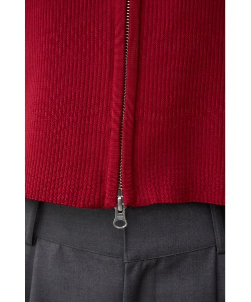 AZUL by moussy（アズールバイマウジー）の「ダブルジップリブニットカーディガン（カーディガン/ボレロ・レディース・レッド/アイボリー/ブラック/ダークグリーン・FREE）」の14枚目の写真