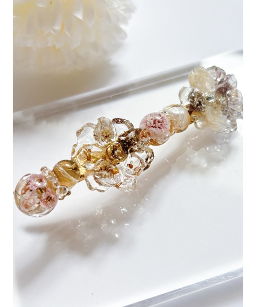 YM】花モチーフ×レジンアクセサリー 簡単ヘアクリップ（MA