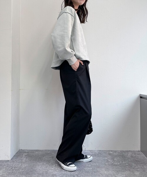 fredy emue(フレディエミュ)の「フェイクスエードダンボールプルオーバー(Tシャツ/カットソー・レディース・グレイッシュブルー/ベージュ/チャコールグレー/ライトグレー・38)」の19枚目の写真