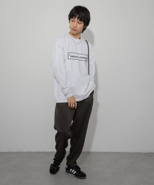 SENSE OF PLACE by URBAN RESEARCH(センスオブプレイスバイアーバンリサーチ)の「『別注』BASQUIAT×SENSE OF PLACE ロゴロングスリーブTシャツ(Tシャツ/カットソー・メンズ・ホワイト/ブラック/ライトブルー・LARGE/MEDIUM)」の8枚目の写真