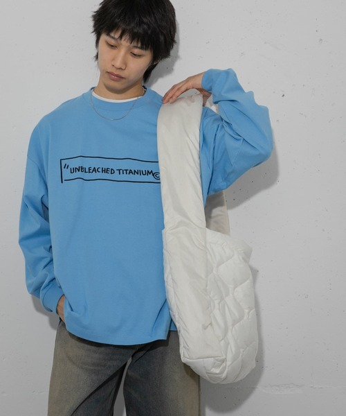 SENSE OF PLACE by URBAN RESEARCH(センスオブプレイスバイアーバンリサーチ)の「『別注』BASQUIAT×SENSE OF PLACE ロゴロングスリーブTシャツ(Tシャツ/カットソー・メンズ・ホワイト/ブラック/ライトブルー・LARGE/MEDIUM)」の10枚目の写真