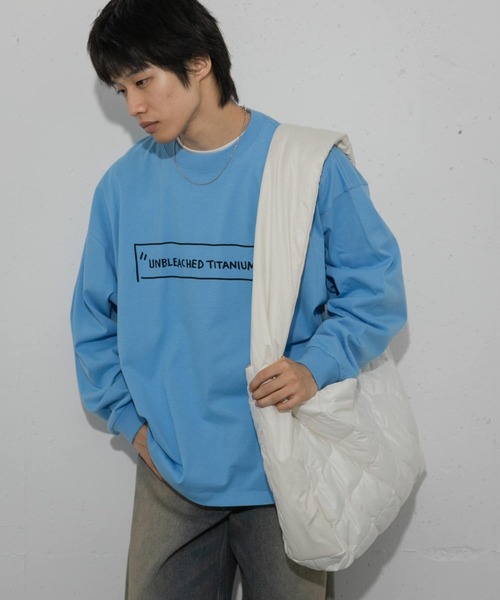 SENSE OF PLACE by URBAN RESEARCH(センスオブプレイスバイアーバンリサーチ)の「『別注』BASQUIAT×SENSE OF PLACE ロゴロングスリーブTシャツ(Tシャツ/カットソー・メンズ・ホワイト/ブラック/ライトブルー・LARGE/MEDIUM)」の11枚目の写真