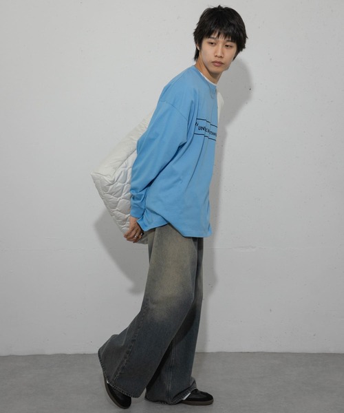 SENSE OF PLACE by URBAN RESEARCH(センスオブプレイスバイアーバンリサーチ)の「『別注』BASQUIAT×SENSE OF PLACE ロゴロングスリーブTシャツ(Tシャツ/カットソー・メンズ・ホワイト/ブラック/ライトブルー・LARGE/MEDIUM)」の13枚目の写真