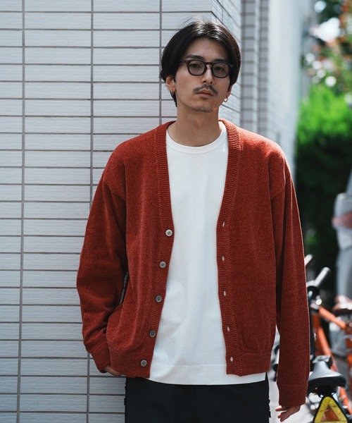 UNION STATION（ユニオンステーション）の「*WEB限定  リラックスフィット モールニットカーディガン（カーディガン/ボレロ・メンズ・ブルー/ブラック/オレンジ・MEDIUM/LARGE）」の2枚目の写真