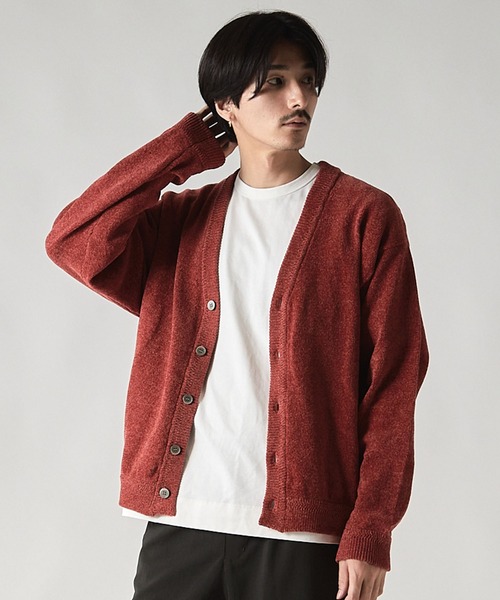 UNION STATION（ユニオンステーション）の「*WEB限定  リラックスフィット モールニットカーディガン（カーディガン/ボレロ・メンズ・ブルー/ブラック/オレンジ・MEDIUM/LARGE）」の14枚目の写真