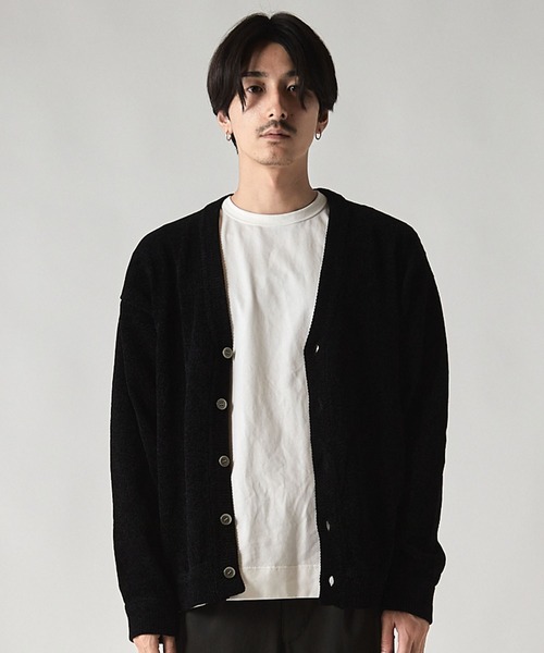 UNION STATION（ユニオンステーション）の「*WEB限定  リラックスフィット モールニットカーディガン（カーディガン/ボレロ・メンズ・ブルー/ブラック/オレンジ・MEDIUM/LARGE）」の4枚目の写真