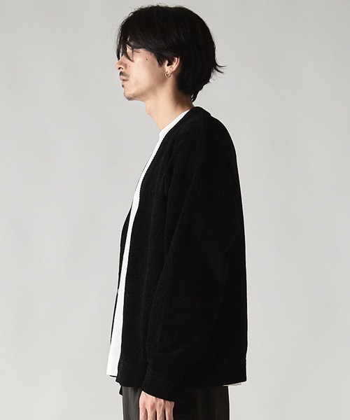 UNION STATION（ユニオンステーション）の「*WEB限定  リラックスフィット モールニットカーディガン（カーディガン/ボレロ・メンズ・ブルー/ブラック/オレンジ・MEDIUM/LARGE）」の5枚目の写真