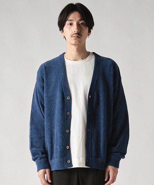 UNION STATION（ユニオンステーション）の「*WEB限定  リラックスフィット モールニットカーディガン（カーディガン/ボレロ・メンズ・ブルー/ブラック/オレンジ・MEDIUM/LARGE）」の9枚目の写真