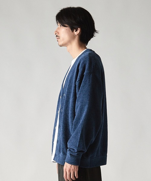 UNION STATION（ユニオンステーション）の「*WEB限定  リラックスフィット モールニットカーディガン（カーディガン/ボレロ・メンズ・ブルー/ブラック/オレンジ・MEDIUM/LARGE）」の10枚目の写真