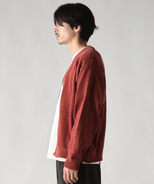 UNION STATION（ユニオンステーション）の「*WEB限定  リラックスフィット モールニットカーディガン（カーディガン/ボレロ・メンズ・ブルー/ブラック/オレンジ・MEDIUM/LARGE）」の16枚目の写真