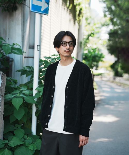 UNION STATION（ユニオンステーション）の「*WEB限定  リラックスフィット モールニットカーディガン（カーディガン/ボレロ・メンズ・ブルー/ブラック/オレンジ・MEDIUM/LARGE）」の20枚目の写真