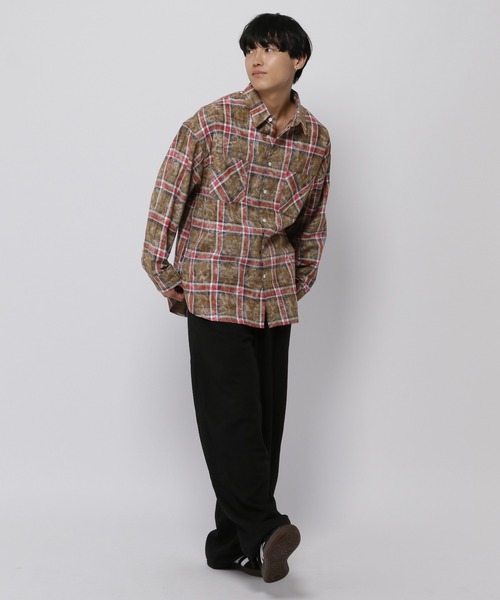 V2(ブイツー)の「V2/VINTAGE チェックシャツ(シャツ/ブラウス・メンズ・ブラウン/ブルー・SMALL/MEDIUM)」の3枚目の写真