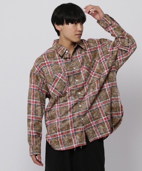 V2(ブイツー)の「V2/VINTAGE チェックシャツ(シャツ/ブラウス・メンズ・ブラウン/ブルー・SMALL/MEDIUM)」の5枚目の写真