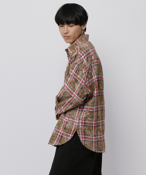 V2(ブイツー)の「V2/VINTAGE チェックシャツ(シャツ/ブラウス・メンズ・ブラウン/ブルー・SMALL/MEDIUM)」の7枚目の写真