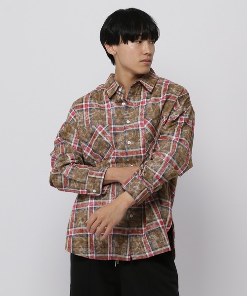 V2(ブイツー)の「V2/VINTAGE チェックシャツ(シャツ/ブラウス・メンズ・ブラウン/ブルー・SMALL/MEDIUM)」の6枚目の写真