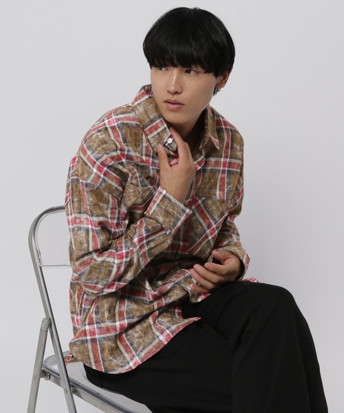 V2(ブイツー)の「V2/VINTAGE チェックシャツ(シャツ/ブラウス・メンズ・ブラウン/ブルー・SMALL/MEDIUM)」の9枚目の写真