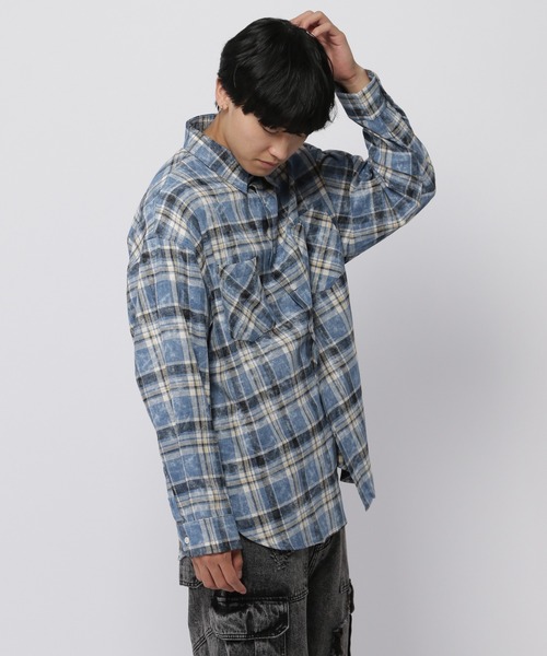 V2(ブイツー)の「V2/VINTAGE チェックシャツ(シャツ/ブラウス・メンズ・ブラウン/ブルー・SMALL/MEDIUM)」の15枚目の写真