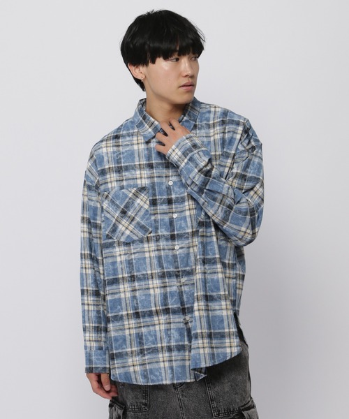 V2(ブイツー)の「V2/VINTAGE チェックシャツ(シャツ/ブラウス・メンズ・ブラウン/ブルー・SMALL/MEDIUM)」の13枚目の写真