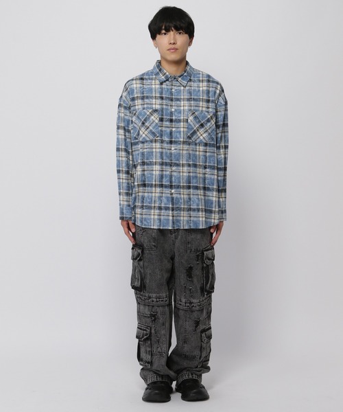 V2(ブイツー)の「V2/VINTAGE チェックシャツ(シャツ/ブラウス・メンズ・ブラウン/ブルー・SMALL/MEDIUM)」の16枚目の写真