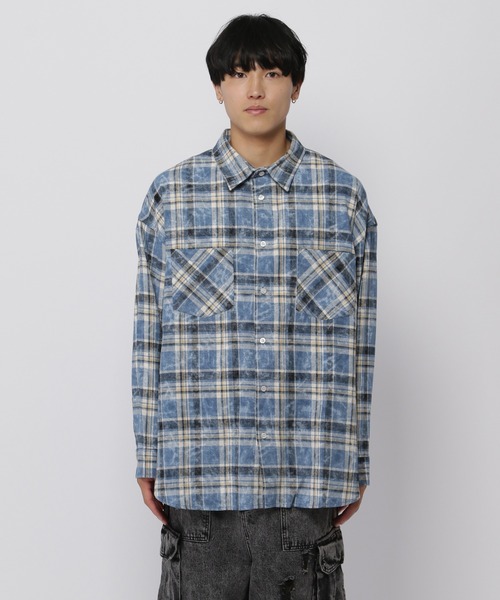 V2(ブイツー)の「V2/VINTAGE チェックシャツ(シャツ/ブラウス・メンズ・ブラウン/ブルー・SMALL/MEDIUM)」の21枚目の写真