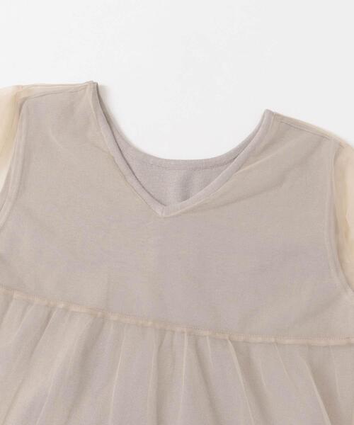 Torrazzo Donna(トラッゾドンナ)の「TORRAZZO DONNA ニット×オーガンジーリバーシブルワンピース(ワンピース・レディース・ベージュ・FREE)」の7枚目の写真