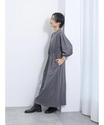 Samansa Mos2 blue | ドッキングドロストワンピース(ワンピース)