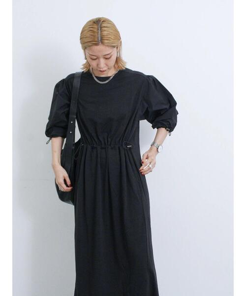 Samansa Mos2 blue（サマンサモスモスブルー）の「ドッキングドロストワンピース（ワンピース・レディース・ブラック/チャコールグレー/ベージュ・F）」の22枚目の写真