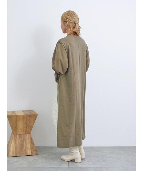 Samansa Mos2 blue（サマンサモスモスブルー）の「ドッキングドロストワンピース（ワンピース・レディース・ブラック/チャコールグレー/ベージュ・F）」の12枚目の写真