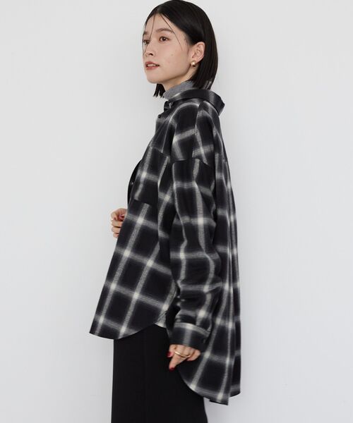 ブラウス シャツ 40/2ビエラチェックシャツ レディース セール】バックタックチェックビエラシャツ（シャツ/ブラウス