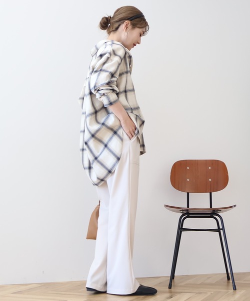 AMERICAN HOLIC（アメリカンホリック）の「バックタックチェックビエラシャツ（シャツ/ブラウス・レディース・キャメル/レッド/ブラック/アイボリー・M/L）」の9枚目の写真