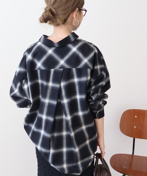 AMERICAN HOLIC（アメリカンホリック）の「バックタックチェックビエラシャツ（シャツ/ブラウス・レディース・キャメル/レッド/ブラック/アイボリー・M/L）」の20枚目の写真