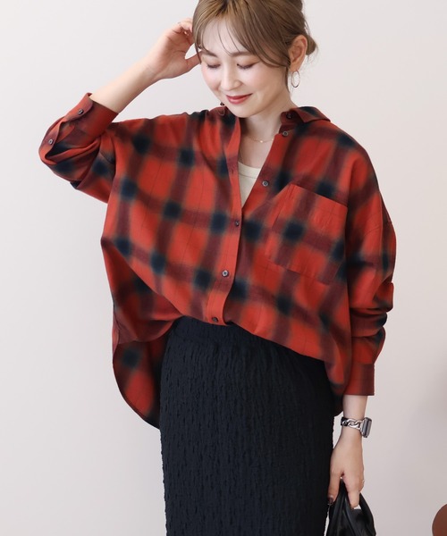 セール】バックタックチェックビエラシャツ（シャツ/ブラウス