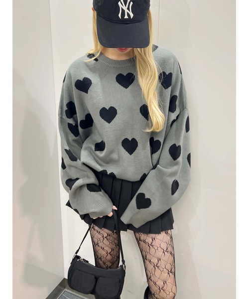 WC（ダブル シー）の「ハートビッグニット（ニット/セーター・レディース・ピンク/グレー・FREE）」の9枚目の写真