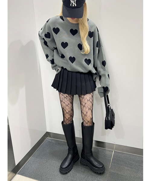 WC（ダブル シー）の「ハートビッグニット（ニット/セーター・レディース・ピンク/グレー・FREE）」の10枚目の写真